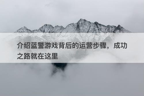 介绍蓝警游戏背后的运营步骤，成功之路就在这里
