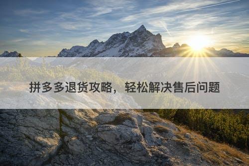 拼多多退货攻略，轻松解决售后问题-图1