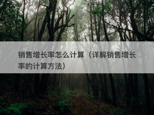 销售增长率怎么计算（详解销售增长率的计算方法）