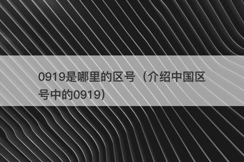 0919是哪里的区号（介绍中国区号中的0919）-图1