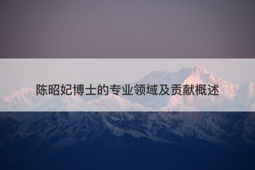 陈昭妃博士的专业领域及贡献概述