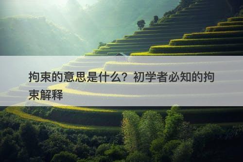 拘束的意思是什么？初学者必知的拘束解释-图1