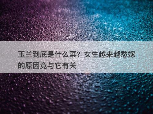 玉兰到底是什么菜？女生越来越愁嫁的原因竟与它有关