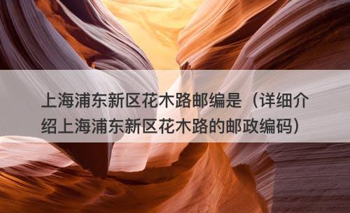上海浦东新区花木路邮编是(详细介绍上海浦东新区花木路的邮政编码)