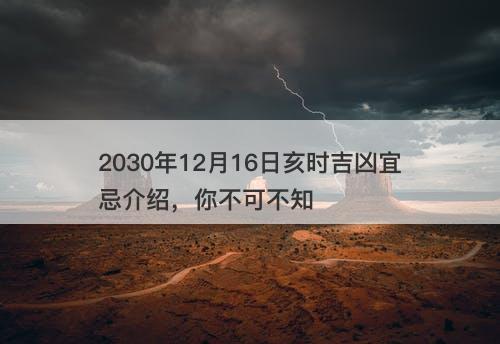 2030年12月16日亥时吉凶宜忌介绍，你不可不知-图1