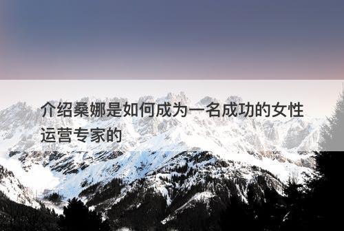 介绍桑娜是如何成为一名成功的女性运营专家的-图1