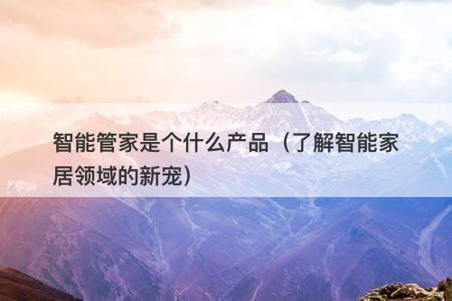 智能管家是个什么产品（了解智能家居领域的新宠）