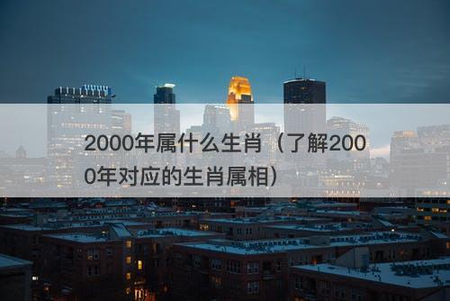 2000年属什么生肖（了解2000年对应的生肖属相）
