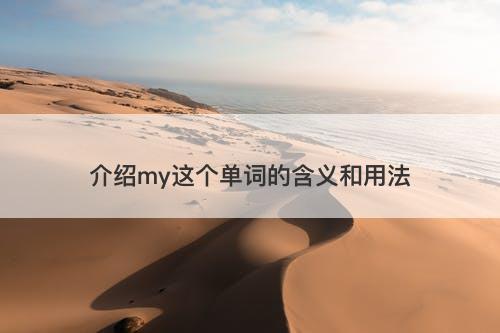 介绍my这个单词的含义和用法