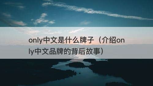 only中文是什么牌子（介绍only中文品牌的背后故事）