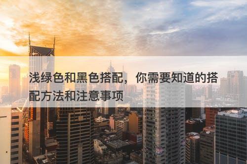浅绿色和黑色搭配，你需要知道的搭配方法和注意事项