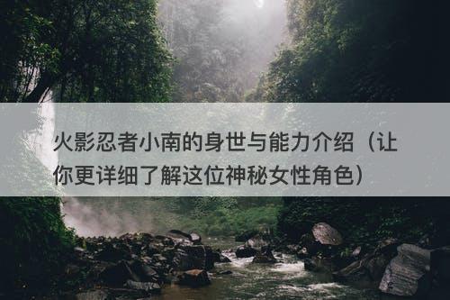 火影忍者小南的身世与能力介绍（让你更详细了解这位神秘女性角色）