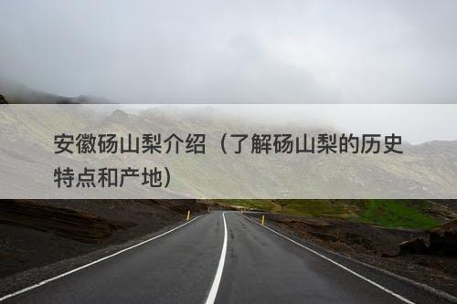 安徽砀山梨介绍（了解砀山梨的历史特点和产地）