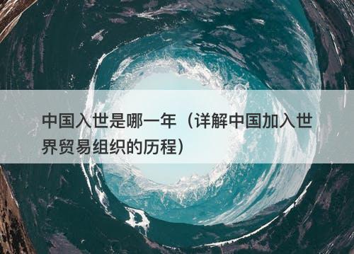 中国入世是哪一年（详解中国加入世界贸易组织的历程）