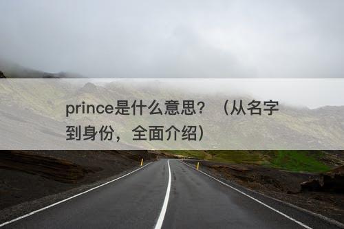 prince是什么意思？（从名字到身份，全面介绍）