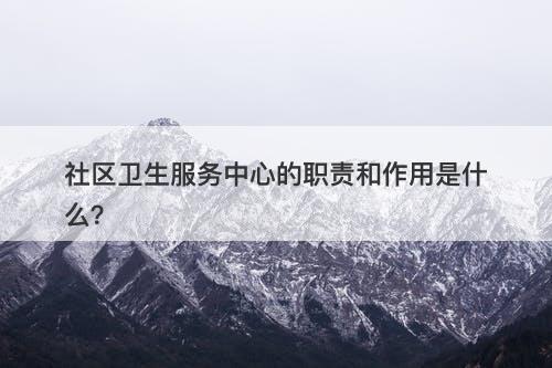 社区卫生服务中心的职责和作用是什么？