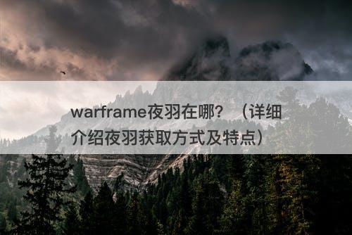 warframe夜羽在哪？（详细介绍夜羽获取方式及特点）