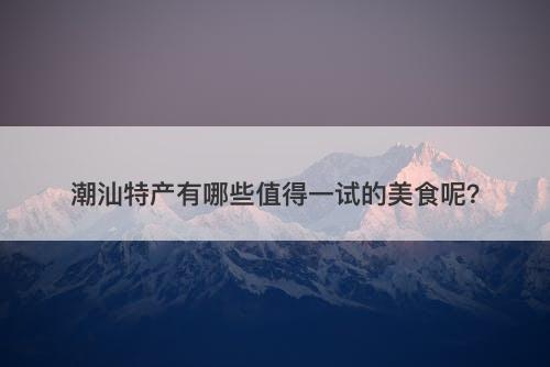 潮汕特产有哪些值得一试的美食呢?