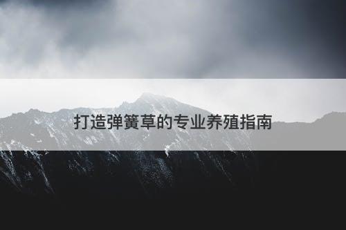 打造弹簧草的专业养殖指南