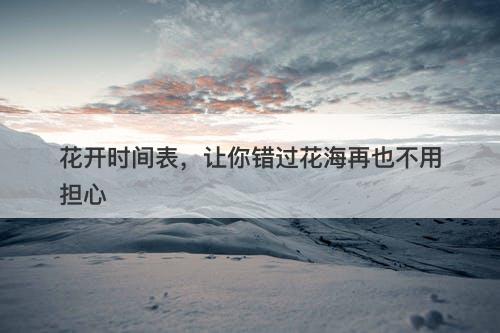 花开时间表，让你错过花海再也不用担心
