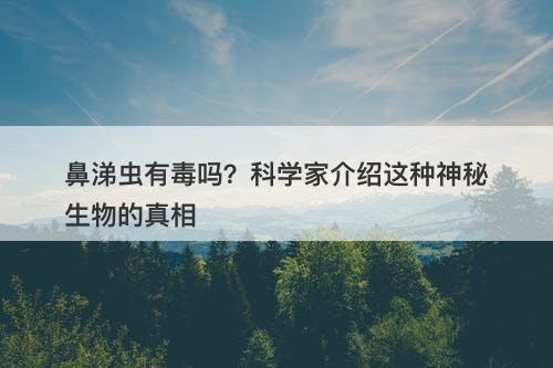 鼻涕虫有毒吗？科学家介绍这种神秘生物的真相