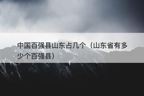 中国百强县山东占几个（山东省有多少个百强县）
