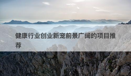 健康行业创业新宠前景广阔的项目推荐