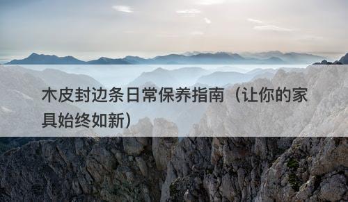 木皮封边条日常保养指南（让你的家具始终如新）