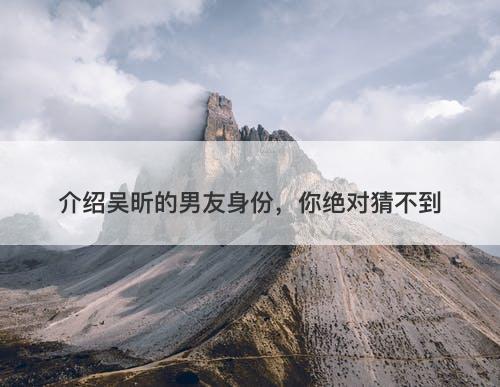 介绍吴昕的男友身份，你绝对猜不到