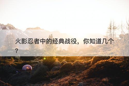 火影忍者中的经典战役，你知道几个？