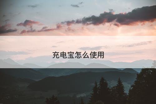 充电宝怎么使用