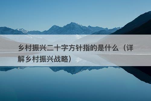乡村振兴二十字方针指的是什么(详解乡村振兴战略)