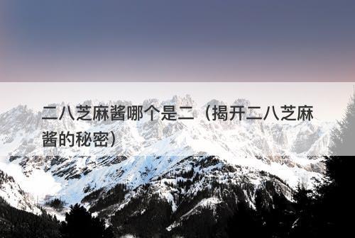 二八芝麻酱哪个是二（揭开二八芝麻酱的秘密）