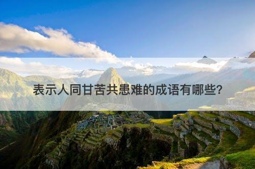 表示人同甘苦共患难的成语有哪些?
