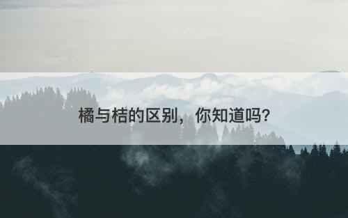 橘与桔的区别,你知道吗?