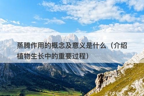 蒸腾作用的概念及意义是什么（介绍植物生长中的重要过程）-图1
