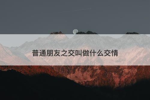 普通朋友之交叫做什么交情