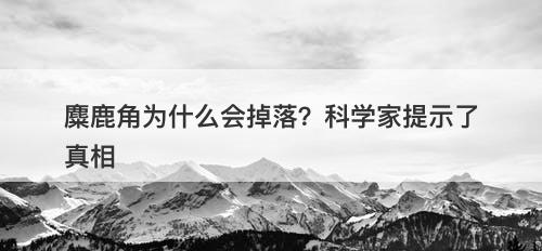 麋鹿角为什么会掉落？科学家提示了真相