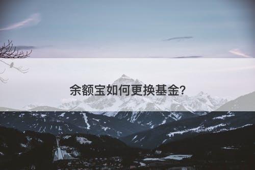 余额宝如何更换基金？