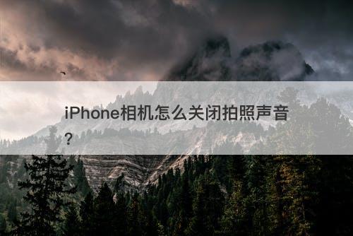 iPhone相机怎么关闭拍照声音？