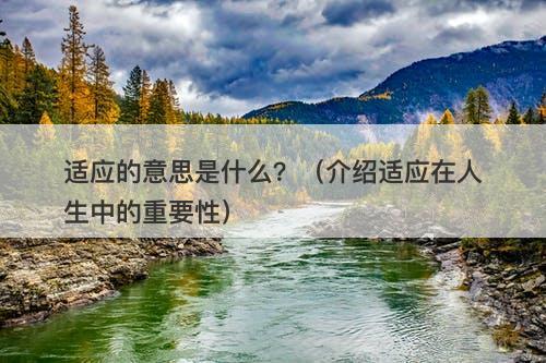 适应的意思是什么?(介绍适应在人生中的重要性)