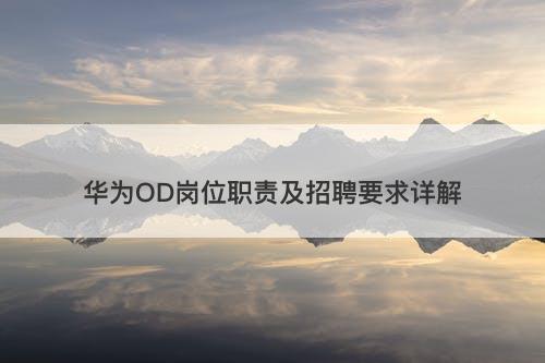 华为OD岗位职责及招聘要求详解