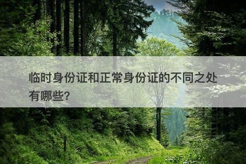 临时身份证和正常身份证的不同之处有哪些？