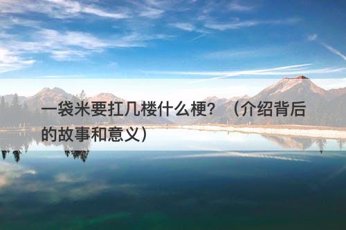 一袋米要扛几楼什么梗？（介绍背后的故事和意义）