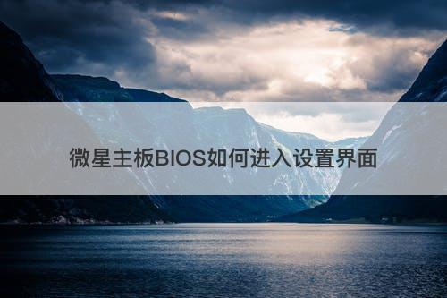 微星主板BIOS如何进入设置界面