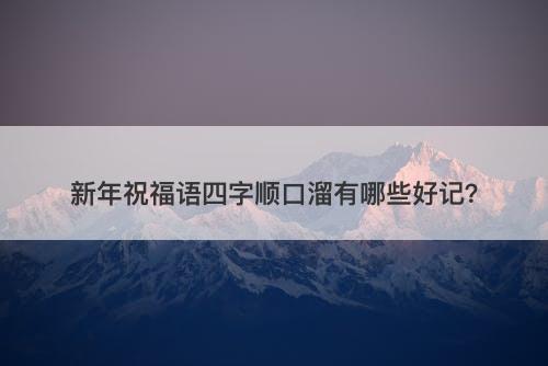 新年祝福语四字顺口溜有哪些好记？