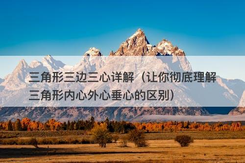 三角形三边三心详解（让你彻底理解三角形内心外心垂心的区别）