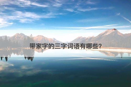 带家字的三字词语有哪些？