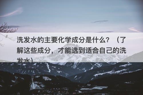 洗发水的主要化学成分是什么？（了解这些成分，才能选到适合自己的洗发水）