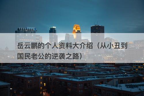 岳云鹏的个人资料大介绍（从小丑到国民老公的逆袭之路）-图1
